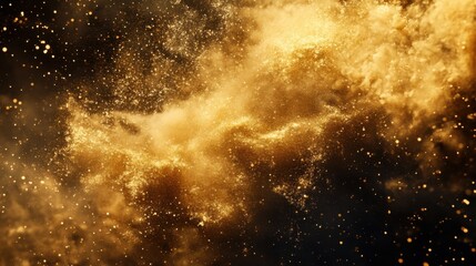 A captivating digital artwork depicting a powerful sand explosion against a dark, moody background