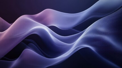 Obraz premium Abstract purple waves in a smooth, flowing design with gradient colors and dynamic movement.