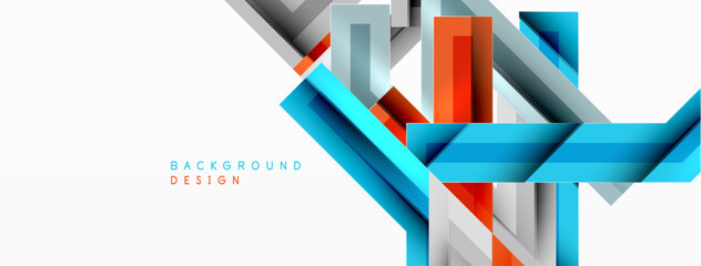 Line zig zag dynamic geometric abstract background. Colorful lines with shadow and light effects, various routes concept. Vector Illustration For Wallpaper, Banner, Background, Card