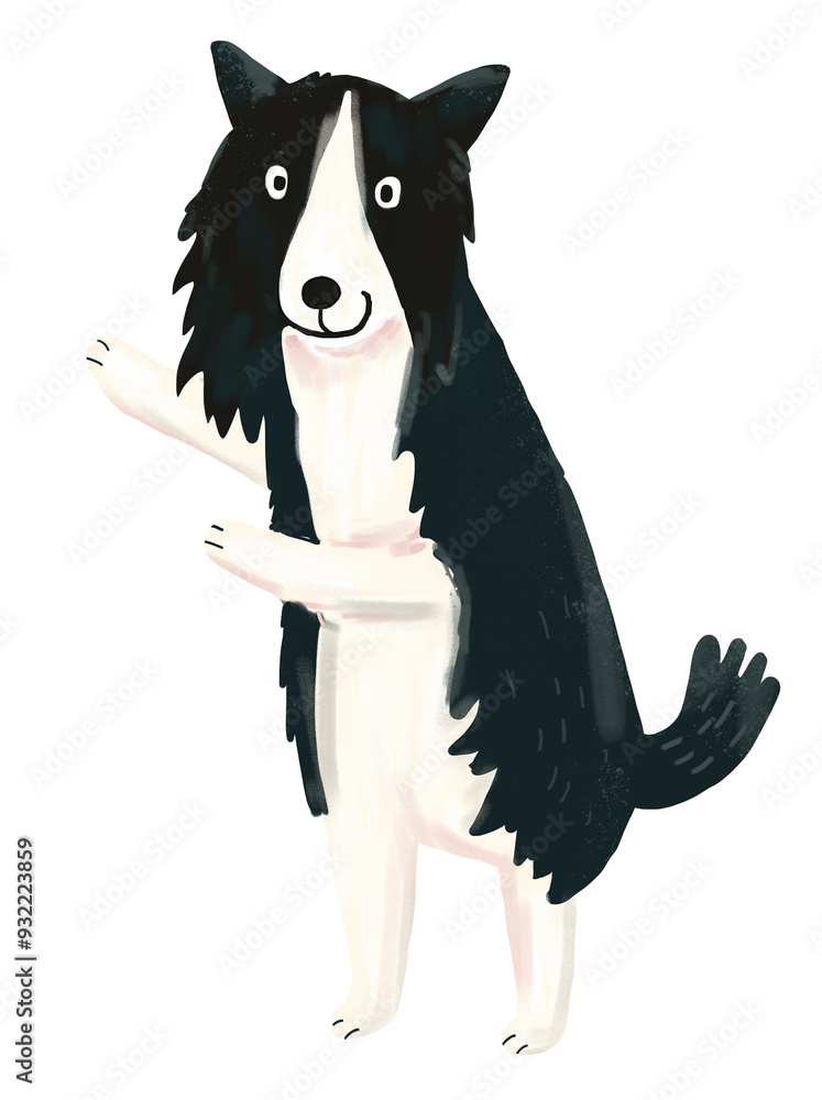 Canvas Prints border collie dog png pet digital art, transparent background