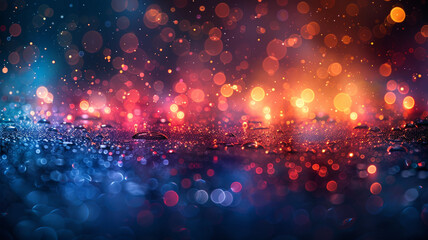 Obraz premium Glowing light particles create a dynamic and mesmerizing abstract design in a multicolored background 