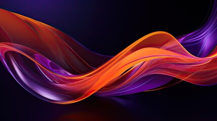 Obraz premium A dynamic mix of swirling ribbons in neon orange and electric purple shades, symbolizing creativity and boldness. 