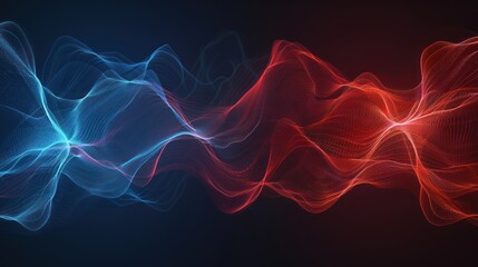 Fototapeta premium Abstract Waves of Red and Blue