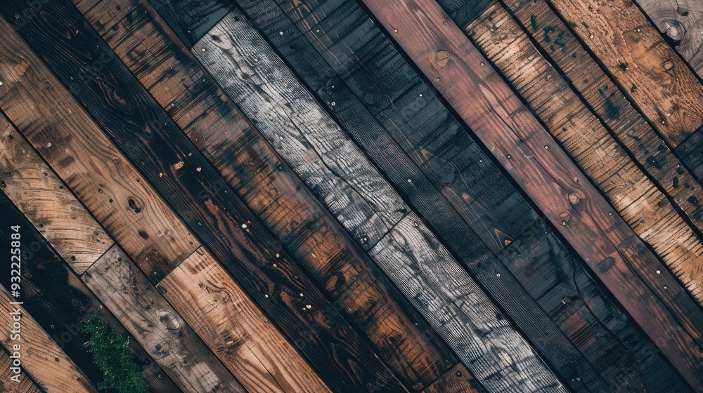 Canvas Prints wooden planks with rustic design viewed from above