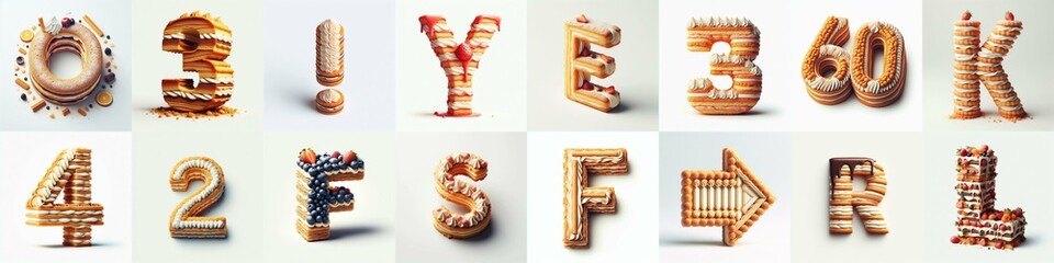 Napoleon cake Lettering Typeface. AI generated illustration