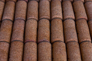 Wine corks on white background, stylish card with copy space for text and deep shadows of corks