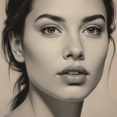 Woman Portrait Illustration. Generative Image