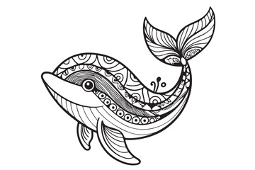Fototapeta premium fish mandala vector silhouette.eps