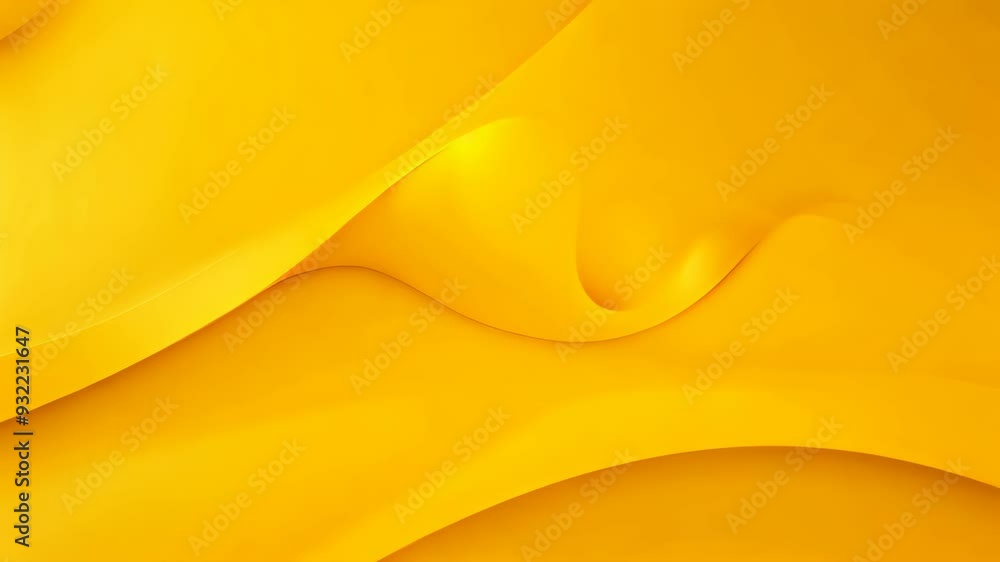 Poster yellow abstract background with smooth lines. 3d rendering, 3d illustration, abstract folded paper e