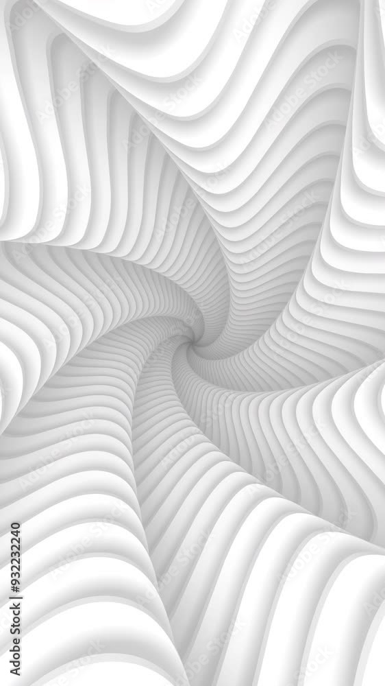 Poster abstract twisted tunnel constructed with rounded star shape. infinite motion through spiral corridor