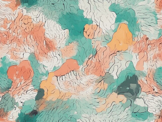 Fototapeta premium Gentle Coral and Teal Abstract Landscape