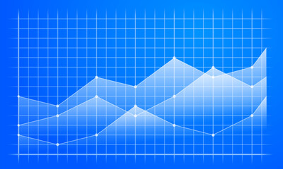 Chart Or Diagram Infographic In Blue Print Style