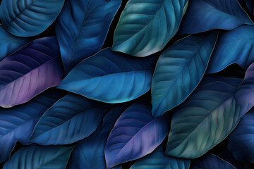 Fototapeta premium Padrão perfeito de folhas coloridas em tons vibrantes, detalhadas e sobrepostas, criadas por IA generativa, ideal para uso em designs contínuos ou como fundo, padrão seamless, coloridas