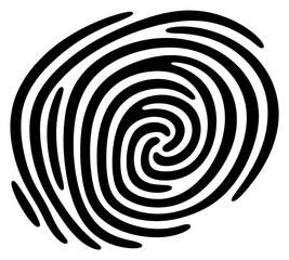 PNG Fingerprint spiral shape black.