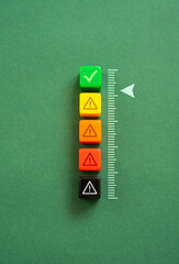 Acceptable level. Scale with warnings. Security. On the verge of moving from green to yellow alert...