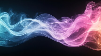 Colorful abstract smoke flow against a dark background
