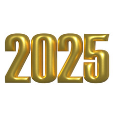2025 golden balloon effect typo text design