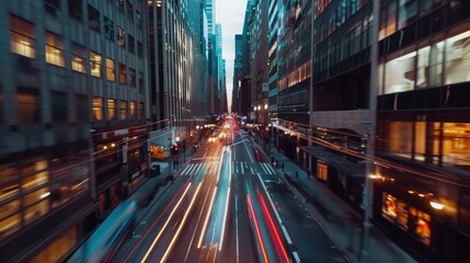 Obraz premium Cityscape with Blurred Lights of Cars in the Night