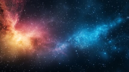 Naklejka premium Colorful cosmic clouds and stars in the expansive night sky
