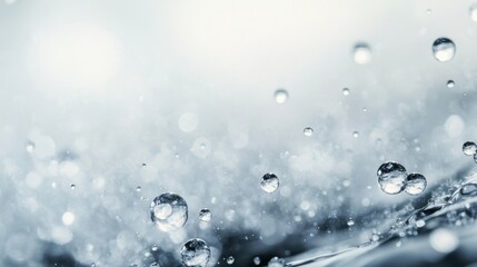 Bubbles suspended in air with a shimmering background during sunset