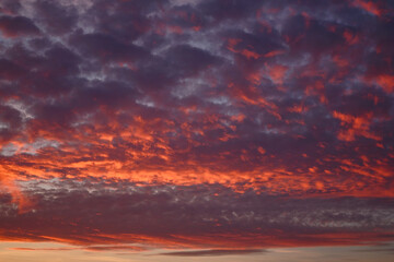 Orange clouds at sunset