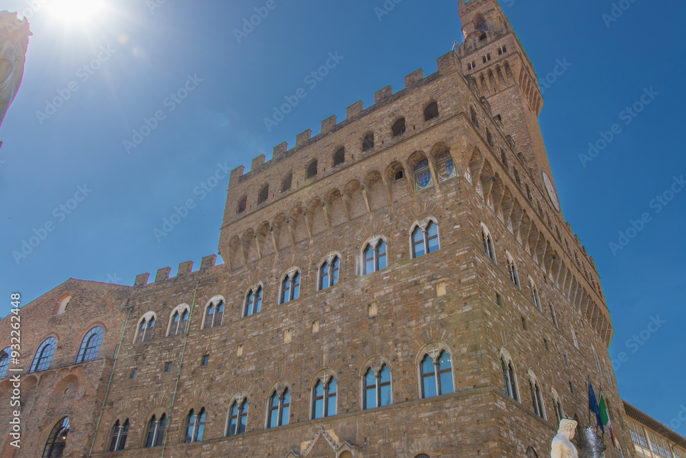 Poster View of the architecture of the beautiful city of Florence in Italy