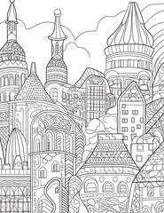 Naklejka premium Mandala Zentangle Pattern Coloring Pages, Hand draw background design illustration