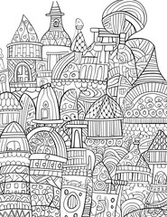 Mandala Zentangle Pattern Coloring Pages, Hand draw background design illustration