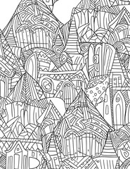 Mandala Zentangle Pattern Coloring Pages, Hand draw background design illustration