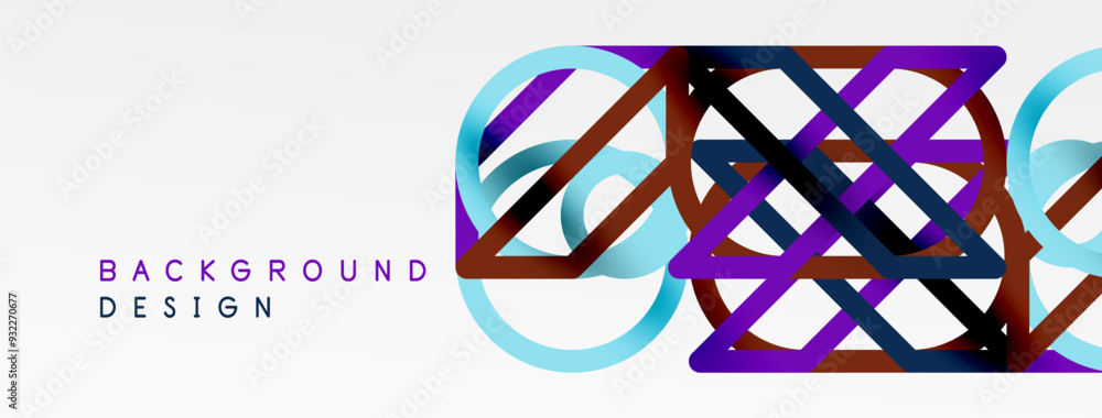 Aufkleber abstract background - colorful circle lines technology or business digital template