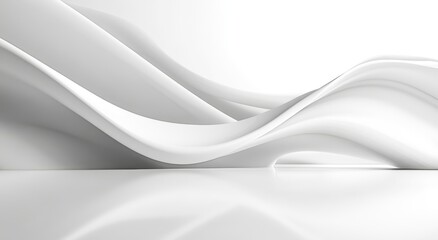 Obraz premium Abstract White Wavy Interior Design D Render