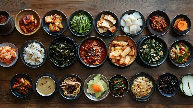Assorted namul Korean food