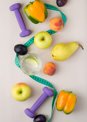 The concept of a healthy lifestyle, sports, fitness, healthy nutrition, daily routine. Vegetables...