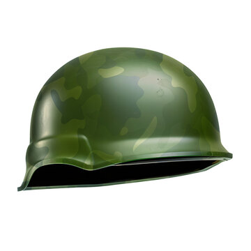 Capacete militar do ex&eacute;rcito com textura de camuflagem em fundo transparente sem fundo
