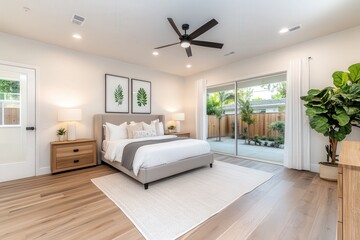 Fototapeta premium interior design apartment, Beach coastal bedroom 