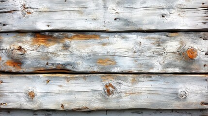 Fototapeta premium rustic whitewashed wooden planks texture weathered and distressed surface with visible knots and grain soft diffused light creating subtle shadows