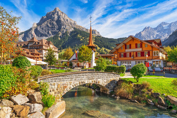 Kandersteg, Switzerland Old Town in the Alps
