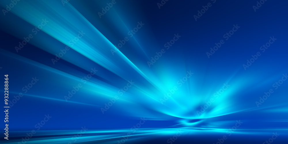 Poster abstract futuristic background with glowing blue light effect. high speed. hi-tech. abstract technol