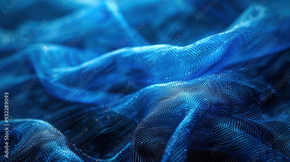 Poster generate a high-resolution abstract background in vibrant blue with a textured fiber appearance. emp
