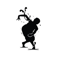 Silhouette art drawing portrait dancing design print