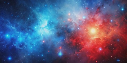 Fototapeta premium Blue and red galaxy color background , space, stars, cosmic, nebula, universe, colors, abstract, backdrop, vibrant