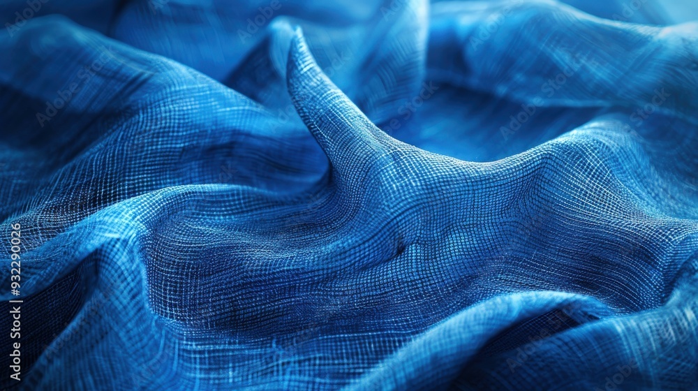 Poster create a vibrant blue abstract background with a textured fiber pattern. focus on achieving a visual