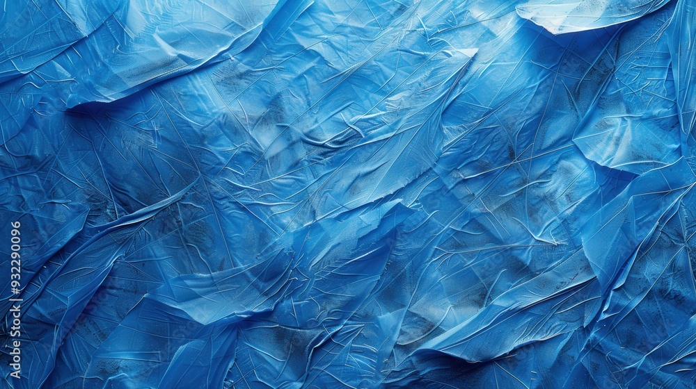 Poster create a vibrant blue abstract background with a textured fiber pattern. focus on achieving a visual
