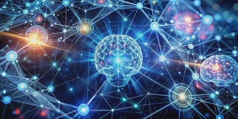 Fototapeta premium A futuristic image showcasing neural networks and artificial intelligence technologies in action , technology