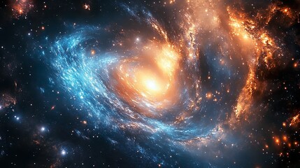 Fototapeta premium Amazing cosmic swirling vortex bright light galaxy abstract wallpaper
