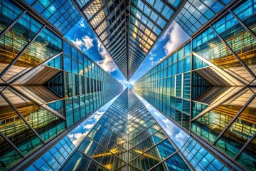 Angular and minimalist representations of London's buildings explore the interplay of shape and form, distilling buildings' essence into geometric nuances.