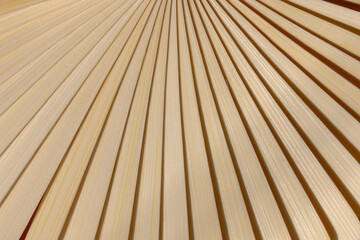Line and surface of weaving bamboo blow background, Details and close up of folding oriental fan handle, Nature abstract wood pattern texture.