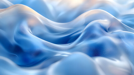 Fototapeta premium Abstract blue and white wavy surface with a soft, blurry texture.