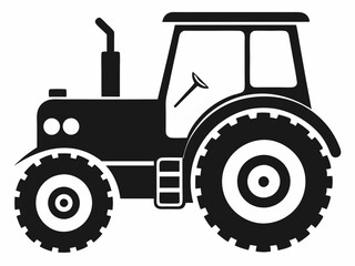 Tractor black  silhouette vector icon