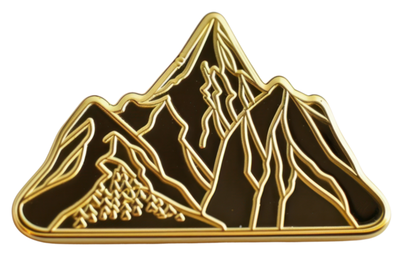 Gold mountain enamel pin